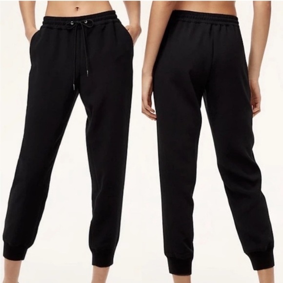 ARITZIA Wilfred Buffon Pant Jogger Black with Stripe Down Sides Womens Medium - Picture 1 of 14